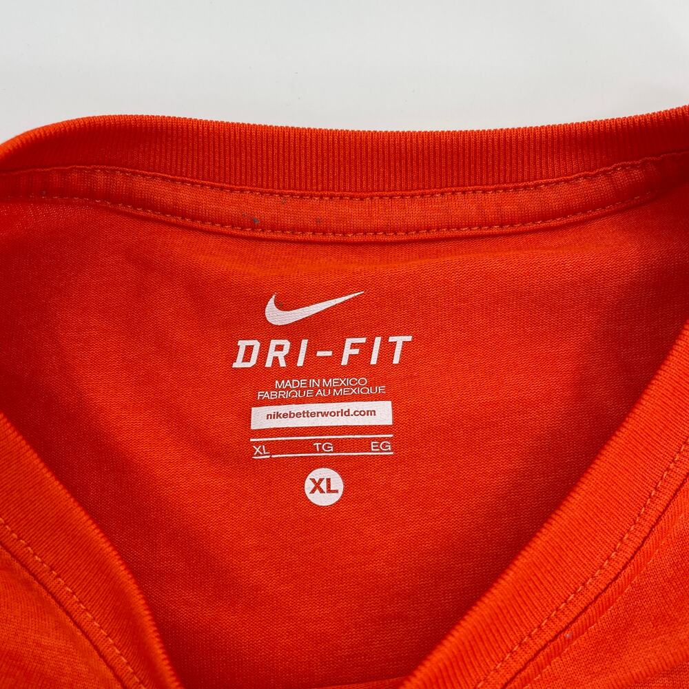 NIKE Youth Long Sleeve Shirt Size XL Orange Swoosh Logo Jersey Knit Layering - Picture 3 of 6